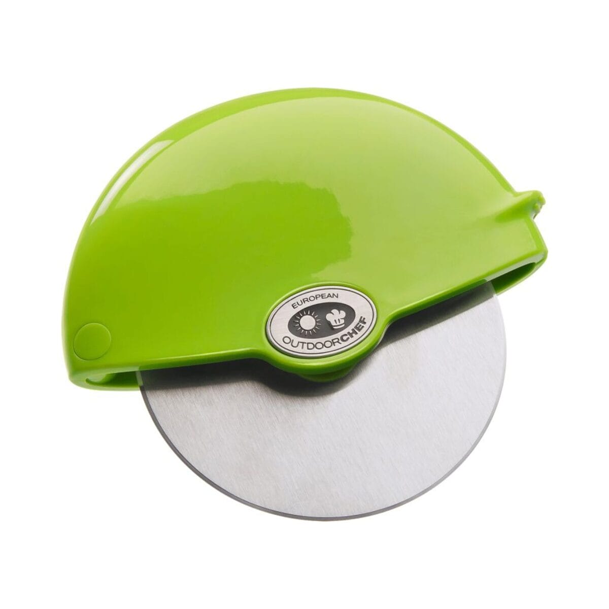 Outdoorchef pizzasnijder met XL roestvrij stalen blad van 10 cm en ergonomische groene greep