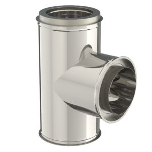 Inox dubbelwandig t-stuk -  Ø150/200