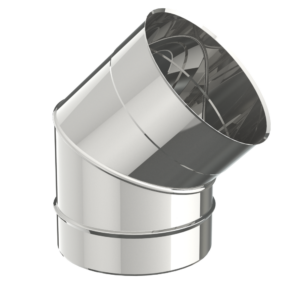 Inox enkelwandige bocht 45° -  Ø200