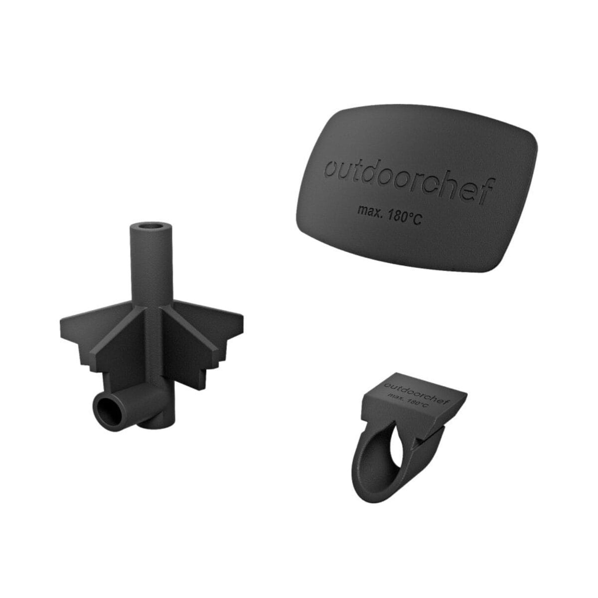Outdoorchef ketelgrill adapterset met 3 siliconen adapters voor aansluiting van de Smoke koudrookgenerator